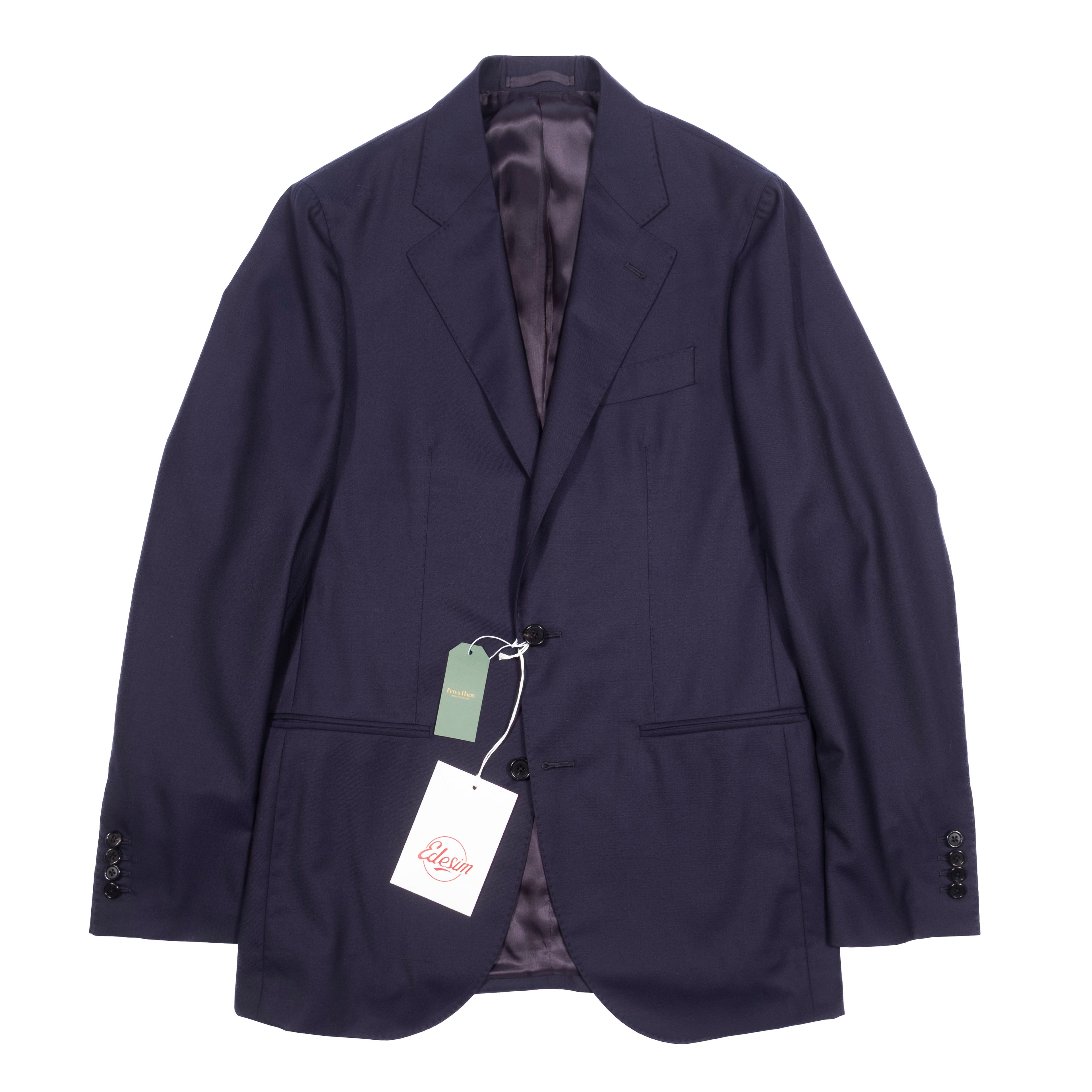 Neapolitan Hand Tailored Navy Wool Sport Coat Sz 48