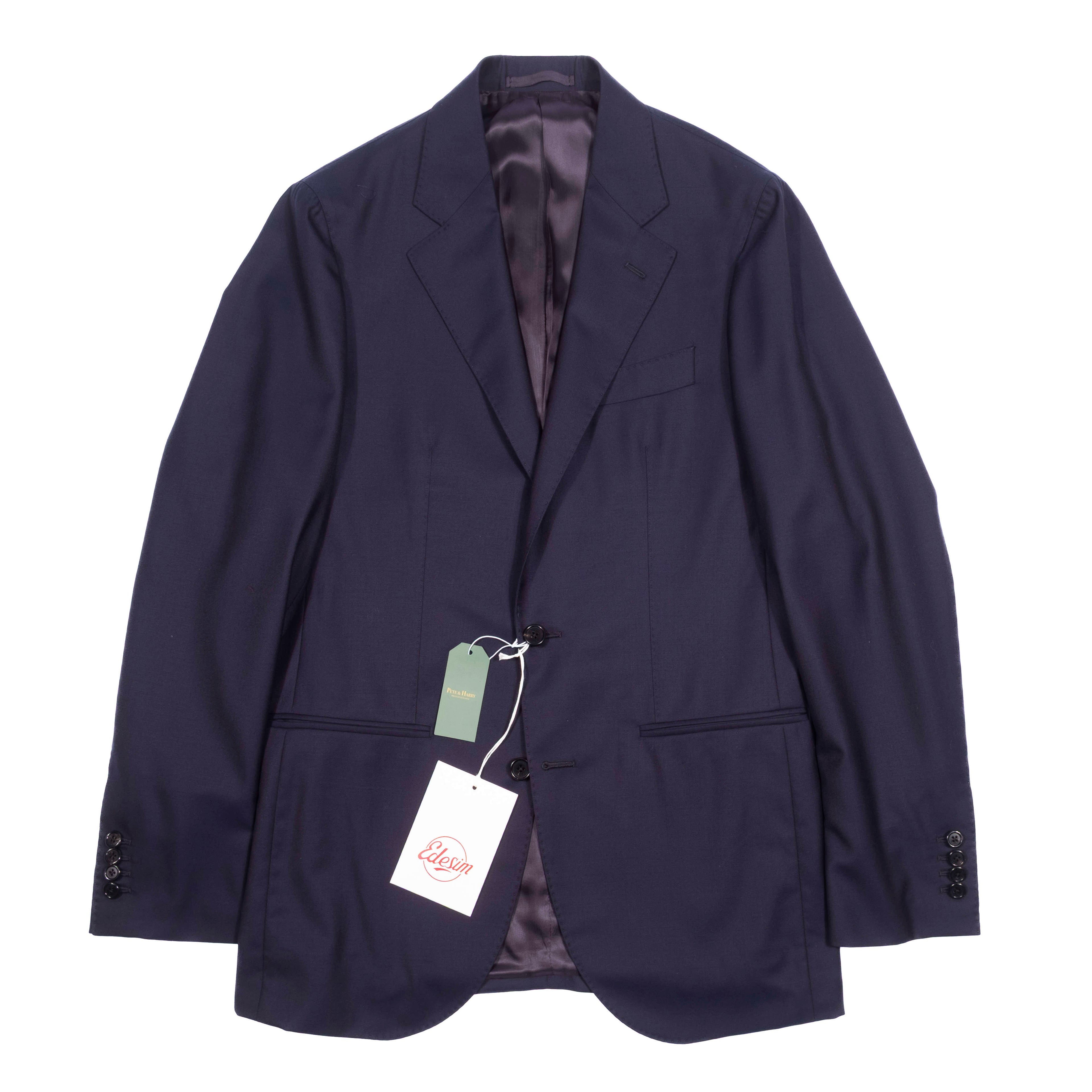 Neapolitan Hand Tailored Navy Wool Sport Coat Sz 48