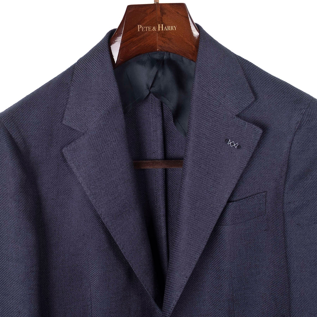 Neapolitan Hand Tailored Navy Textured Sport Coat