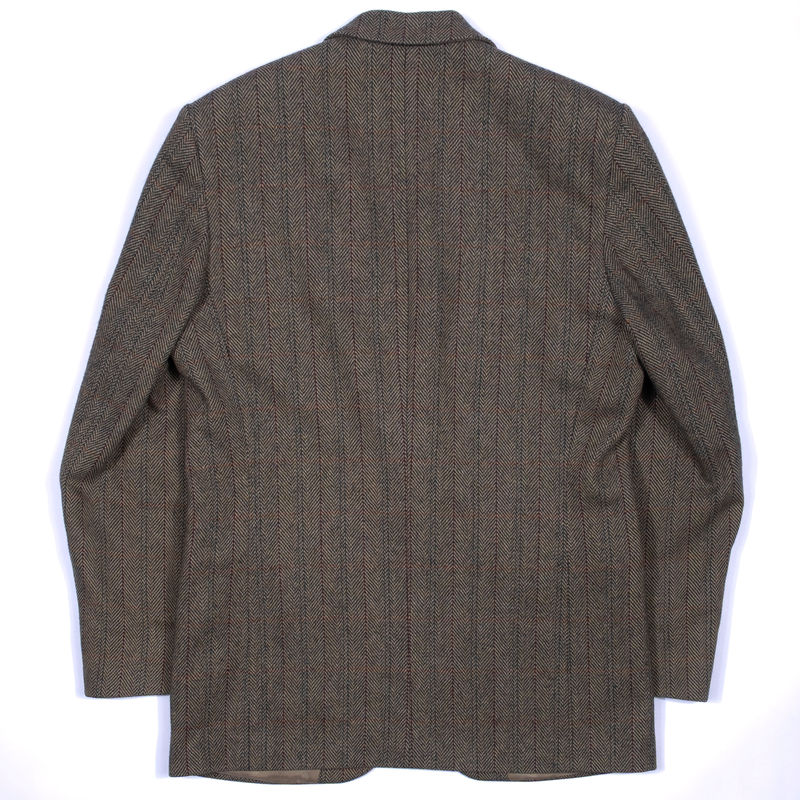Brown and Green Herringbone with Red Check Tweed Sport Coat