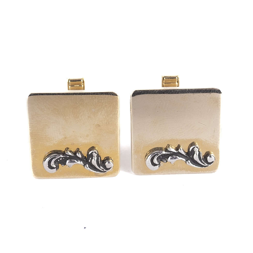 Gold Coloured Cufflinks with Leaves
