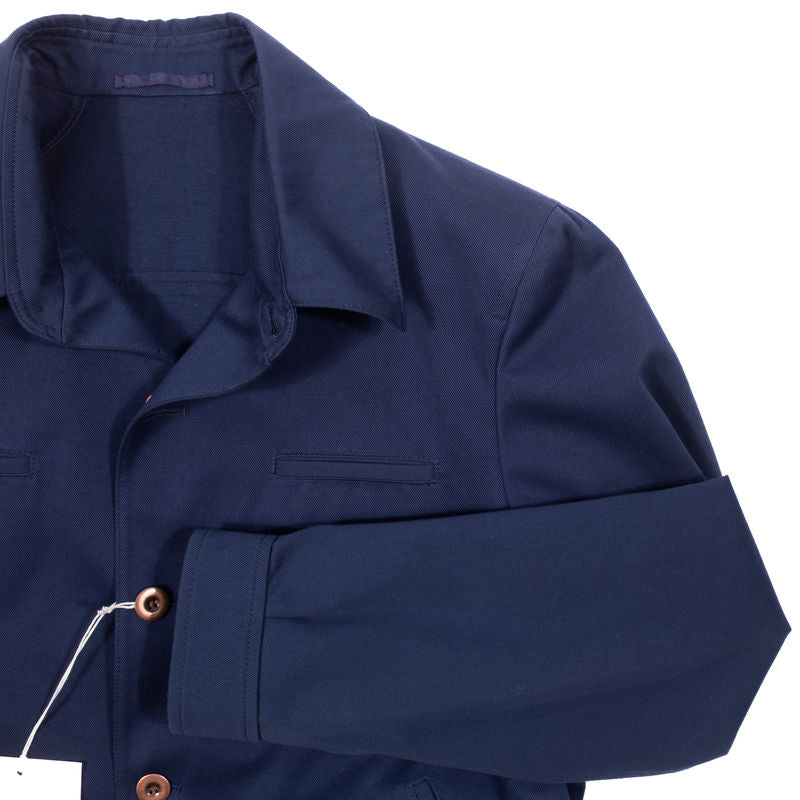 Neapolitan Hand Tailored Blue Cotton Jacket 50