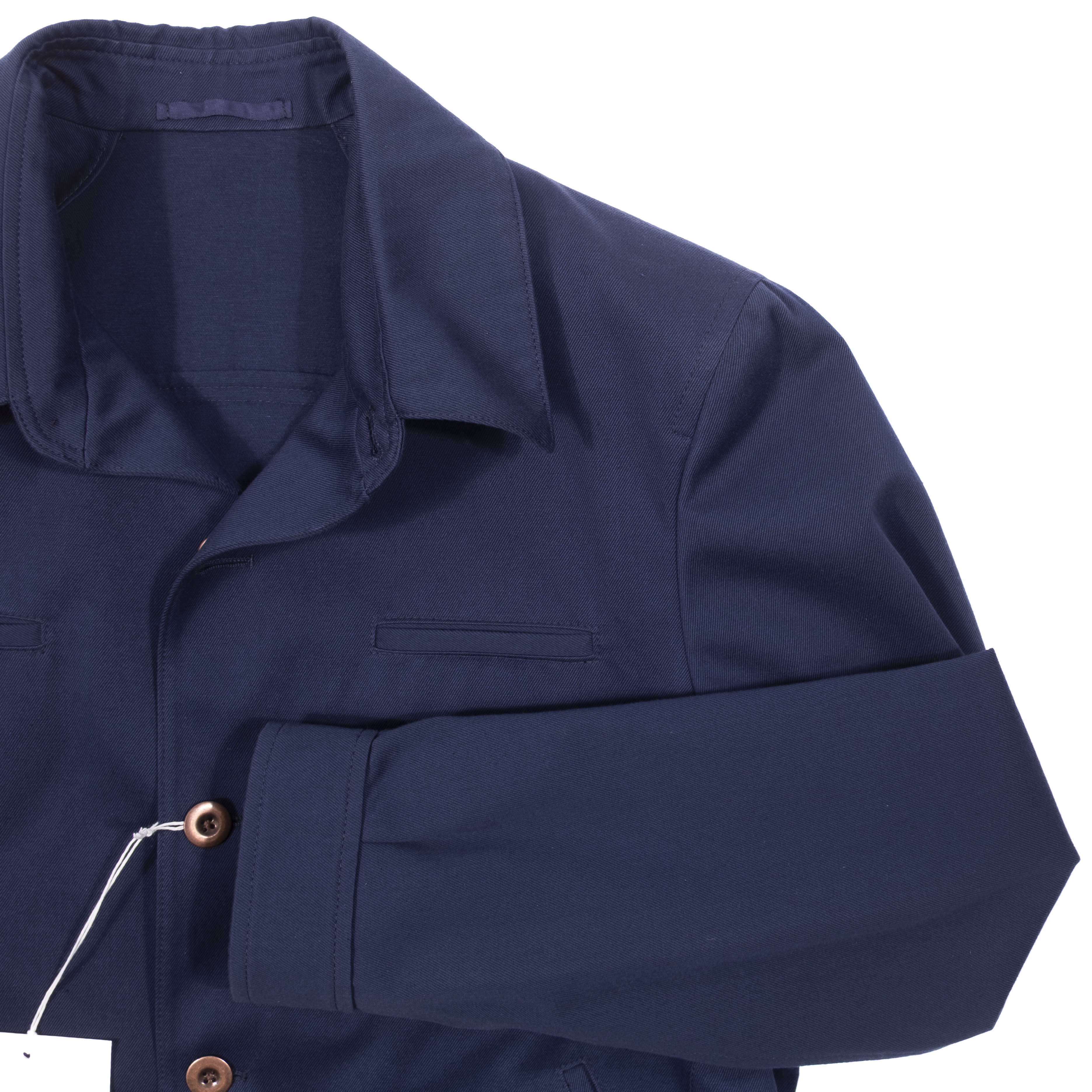 Neapolitan Hand Tailored Blue Cotton Jacket 52