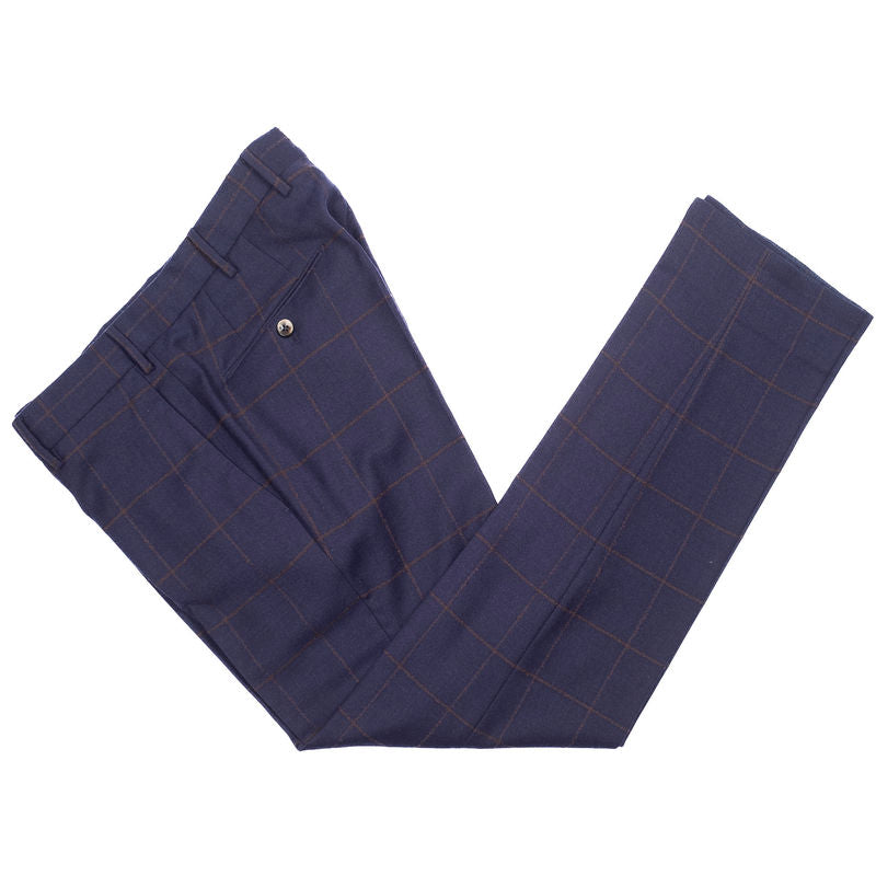 Navy Windowpane Trousers