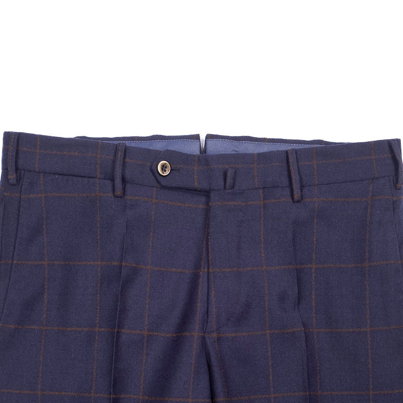 Navy Windowpane Trousers