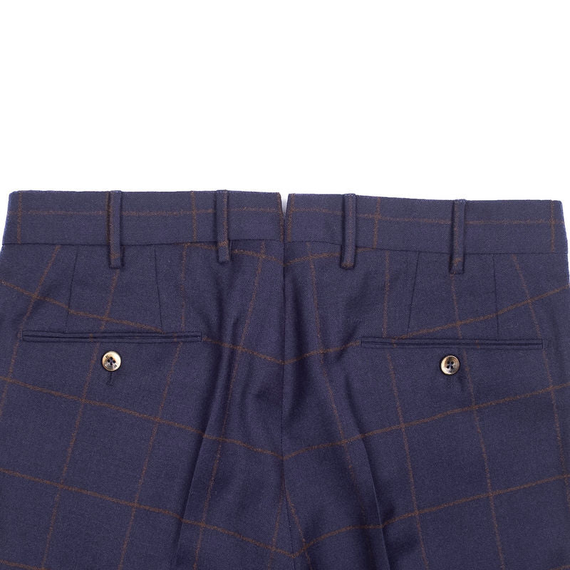 Navy Windowpane Trousers