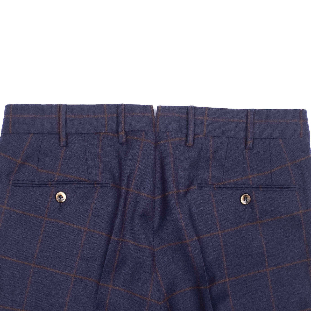 Navy Windowpane Trousers