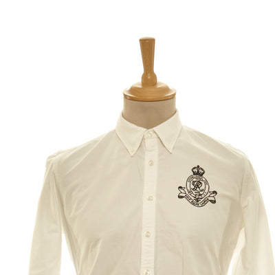 Step up your style game with this sleek Polo Ralph Lauren Sz 39 shirt. Crafted from breathable cotton, this white masterpiece features a single cuff for maximum comfort and style. Stylish and in great condition, it will make you stand out in any crowd.