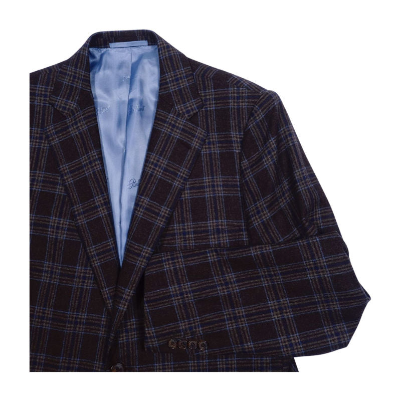 Belvest Brown Check Silk/Wool Sport Coat