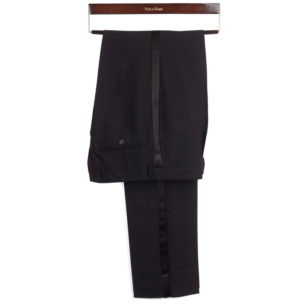 Neapolitan Hand Tailored Black Velvet Tuxedo Suit Sz 46