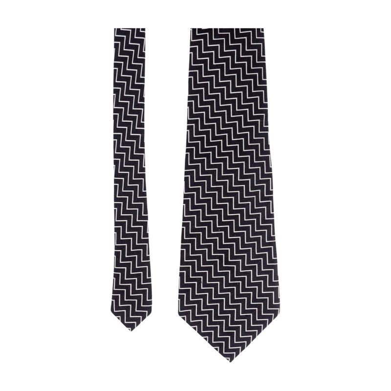Polo Ralph Lauren Black with White Zig Zag Stripes Tie
