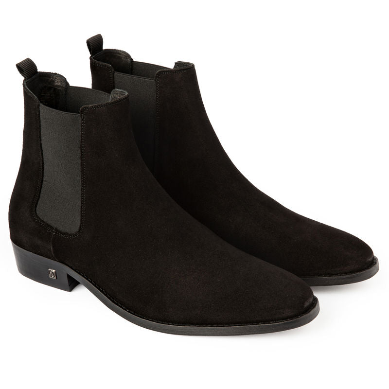 Black Suede Chelsea Boots