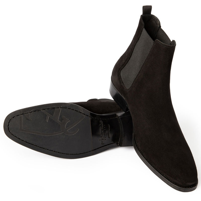 Black Suede Chelsea Boots