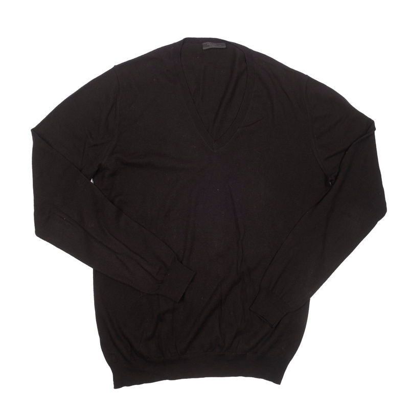 Black Cashmere/Cotton V-Neck