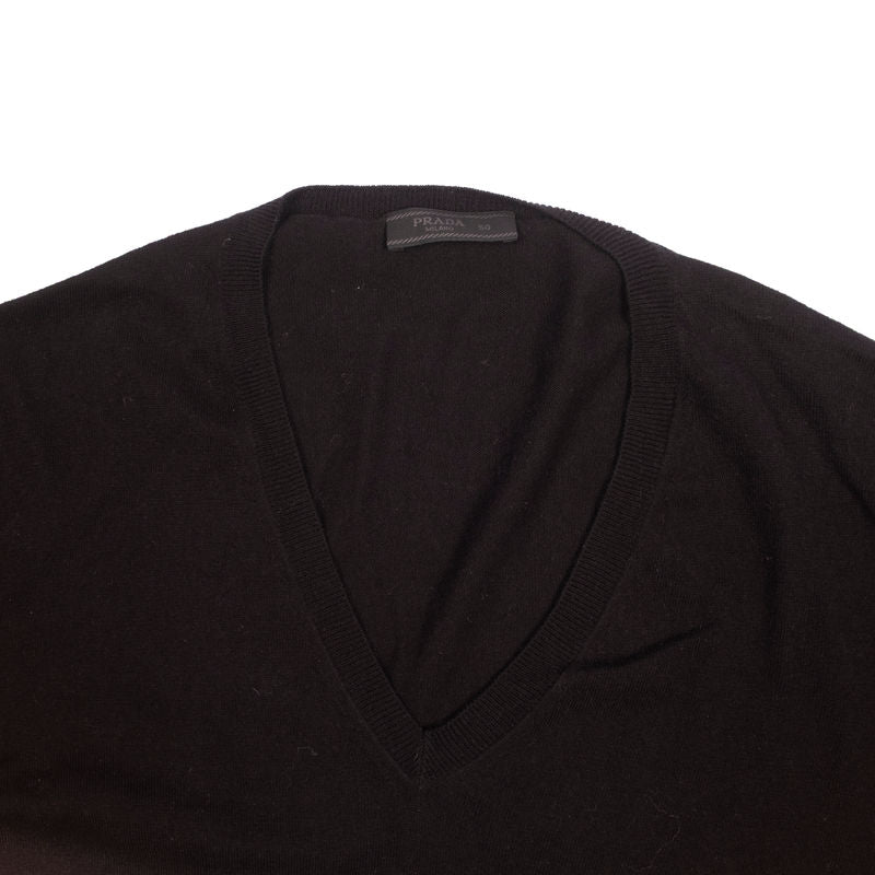 Black Cashmere/Cotton V-Neck