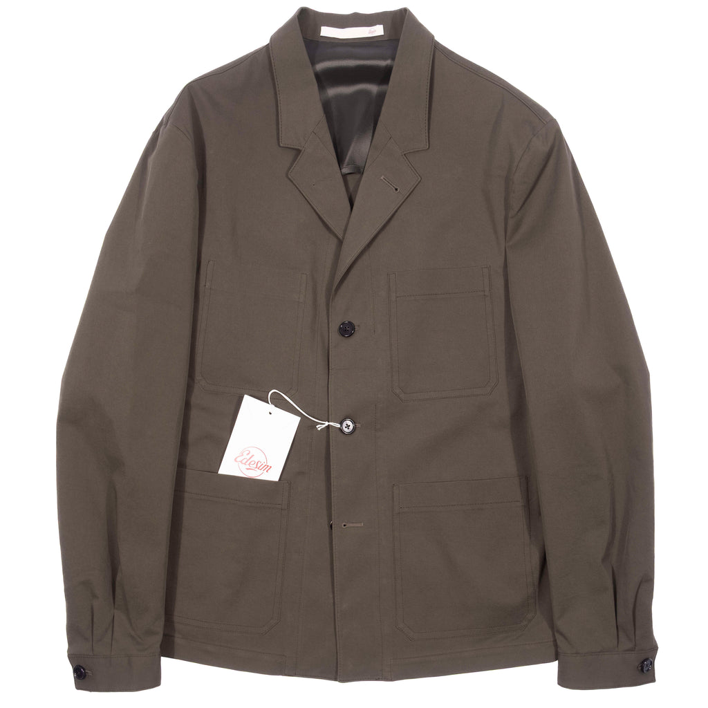 Neapolitan Hand Tailored Green Cotton Utility Jacket Size 52