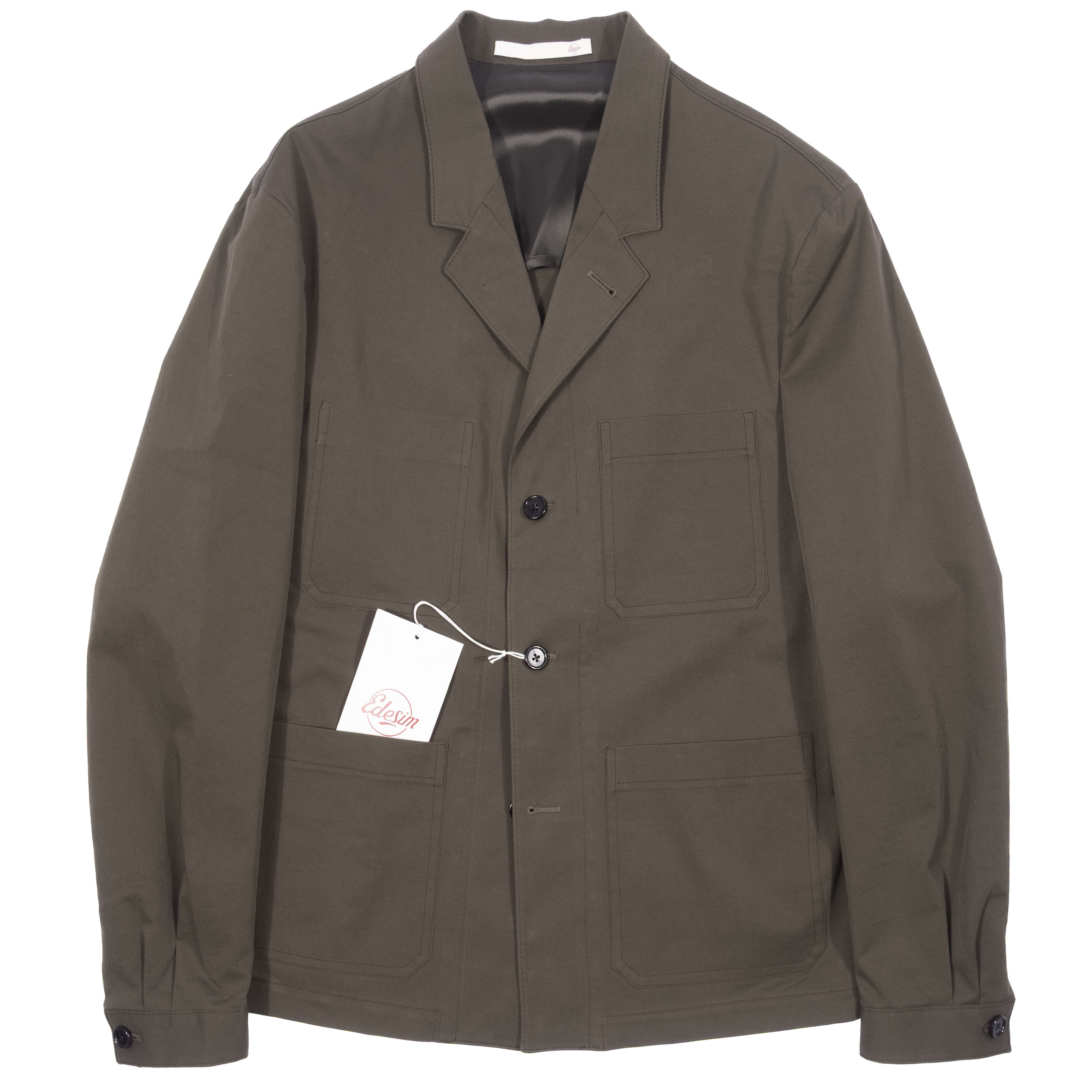 Neapolitan Hand Tailored Green Cotton Utility Jacket Size 52
