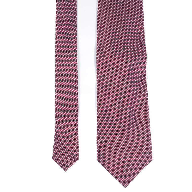 Canali Red and White Checked Tie