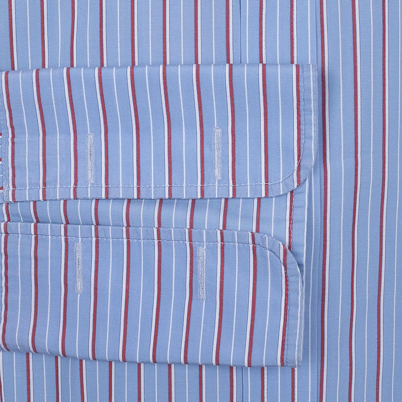 Hilditch & Key Light Blue Stripe French Cuff Business Shirt