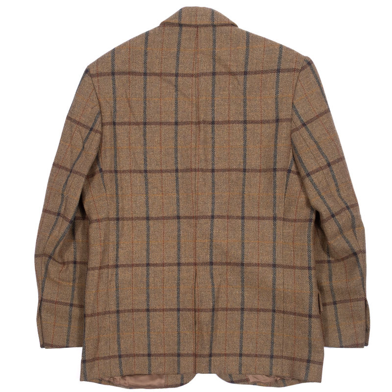 Hackett Brown Windowpane Wool Sport Coat