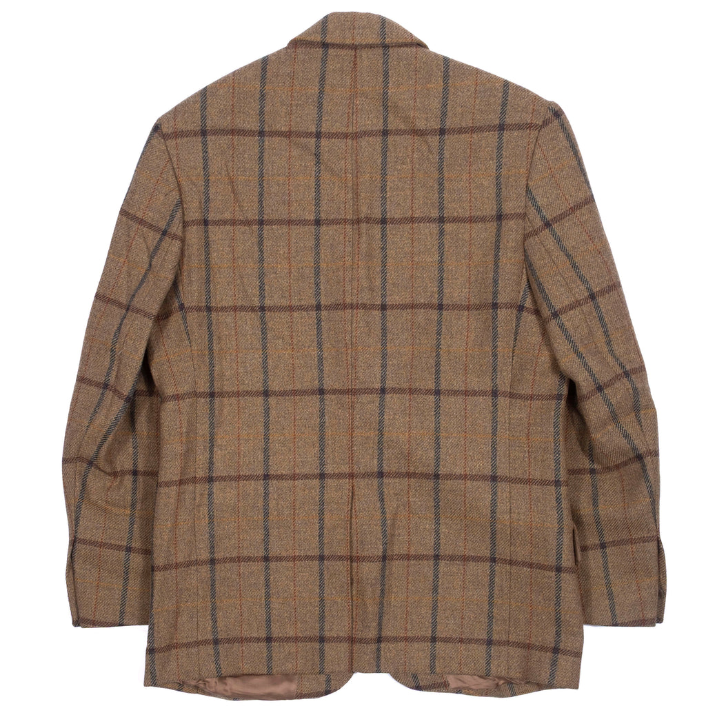 Hackett Brown Windowpane Wool Sport Coat