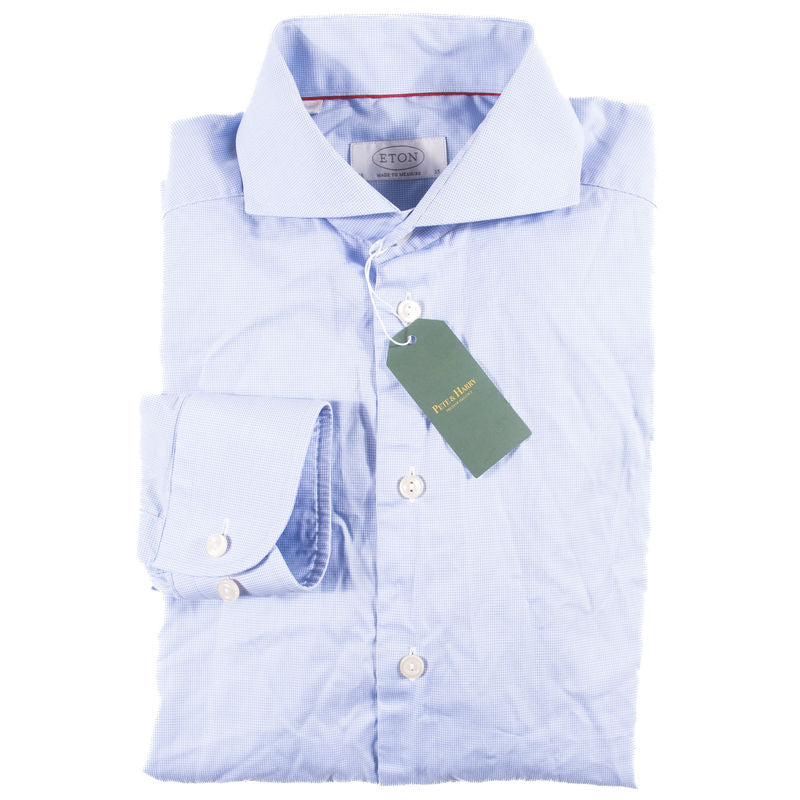 Eton Light Blue Houndstooth Shirt