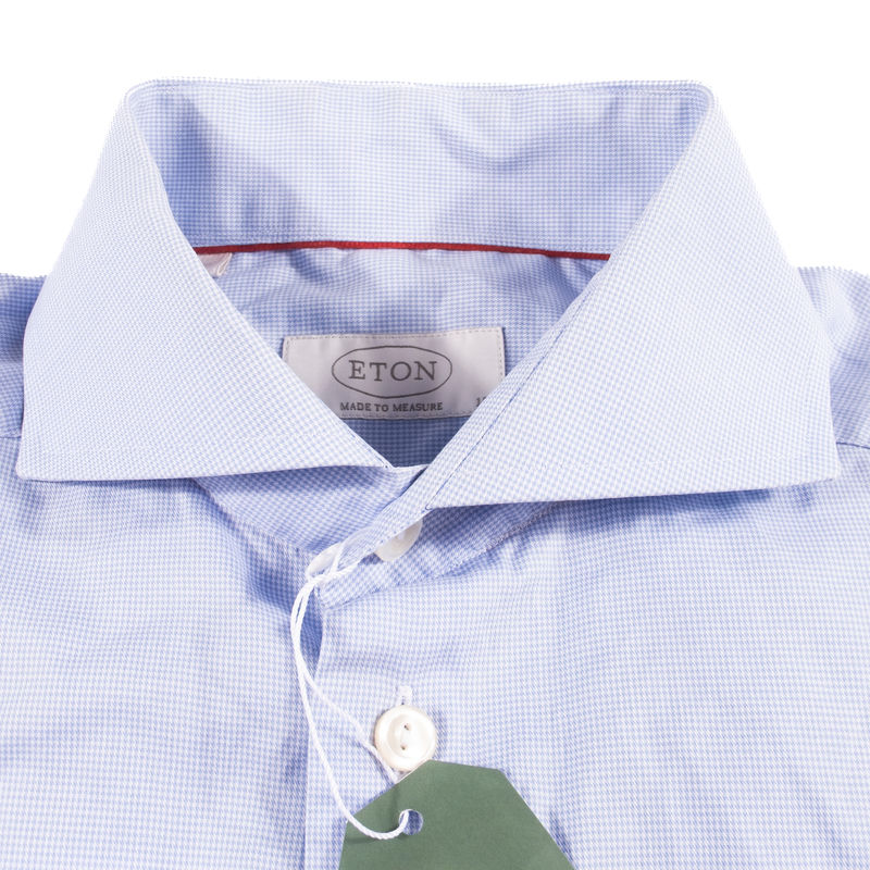 Eton Light Blue Houndstooth Shirt