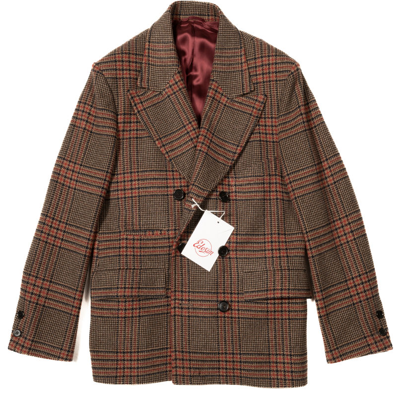 Neapolitan Hand Tailored Brown Check Winter Jackets Jacket Sz 48
