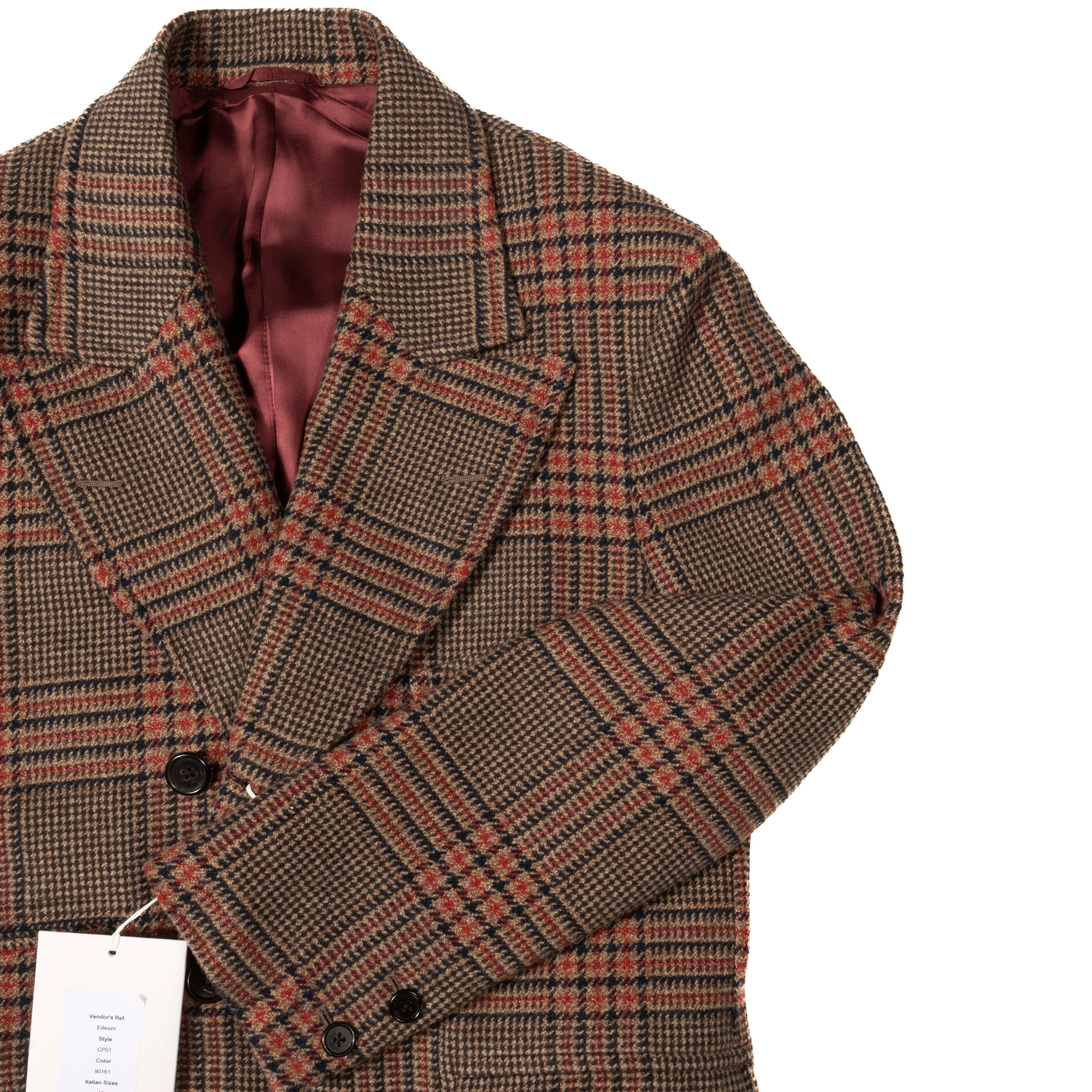 Neapolitan Hand Tailored Brown Check Winter Jackets Jacket Sz 48
