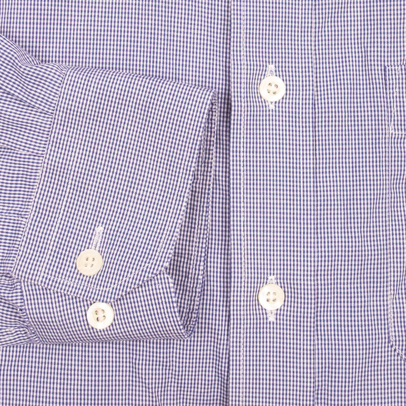 Blue Micro Check Business Shirt