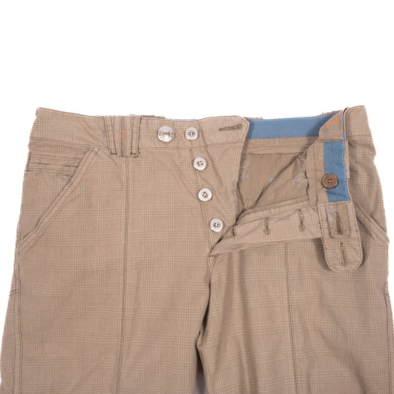 Barba Beige Checked Cotton Trousers Sz 48