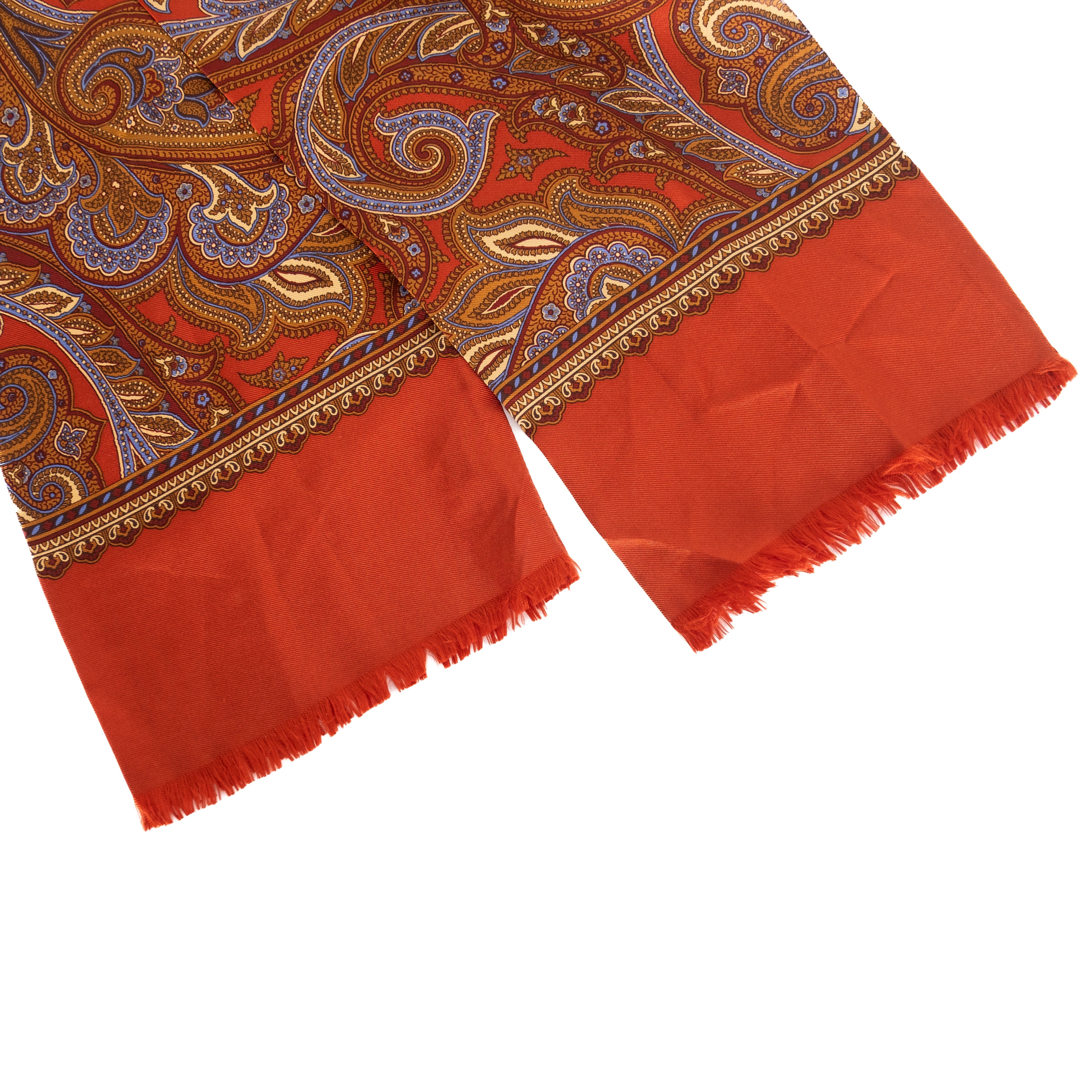Rust Coloured Paisley Silk Scarf
