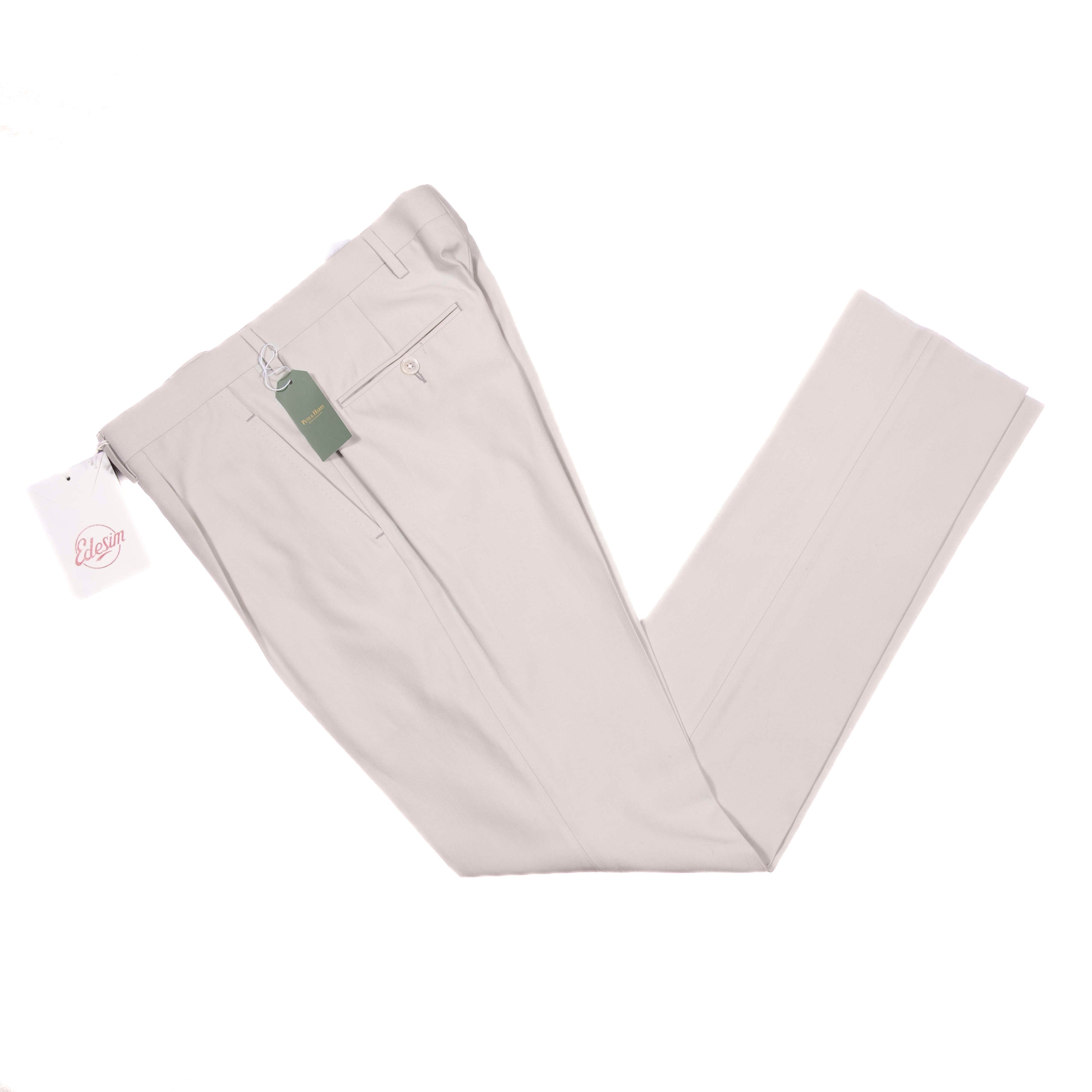 Neapolitan Hand Tailored Light Sage Cotton Trousers