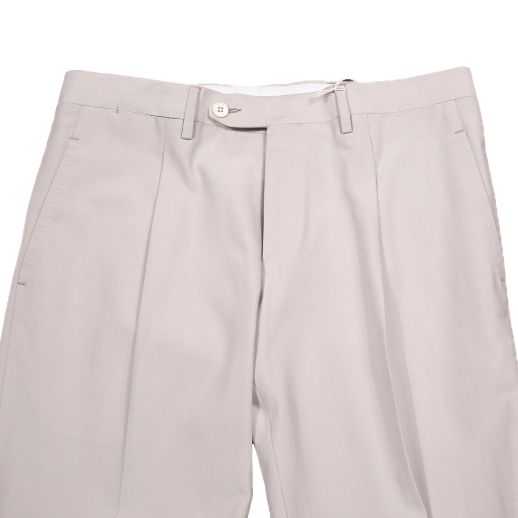 Neapolitan Hand Tailored Light Sage Cotton Trousers