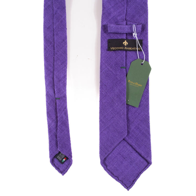 Vecchio Anseatico Purple Raw Silk Tie