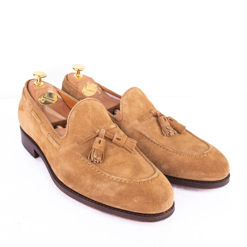 Suede Sand Tassel Loafers