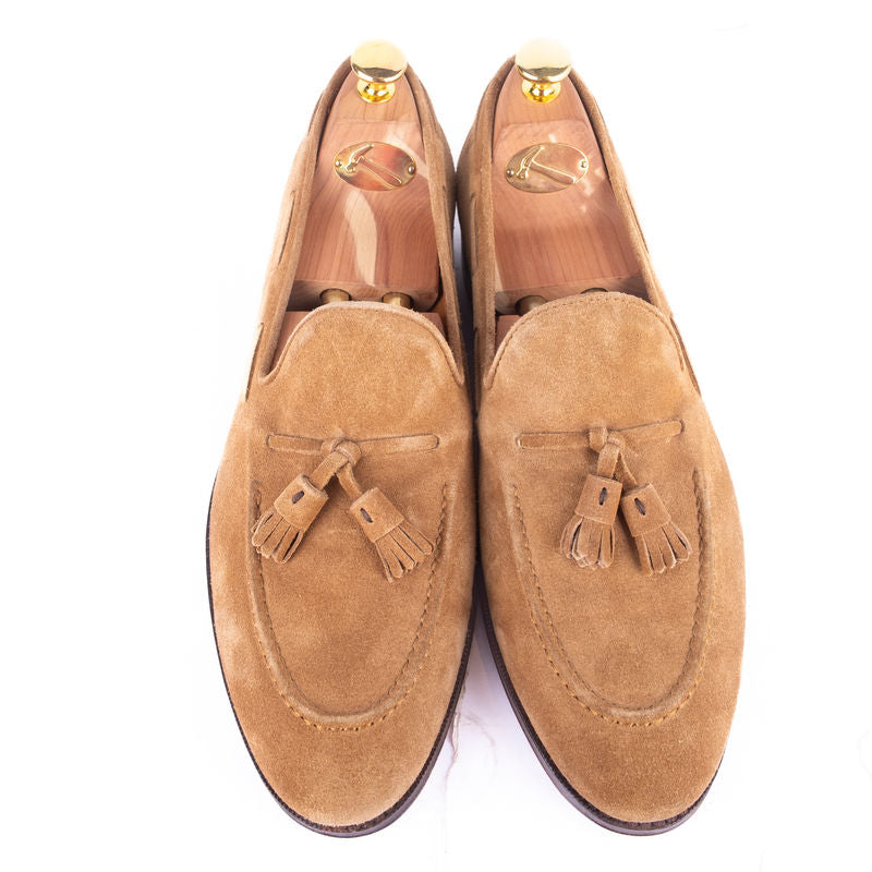 Suede Sand Tassel Loafers