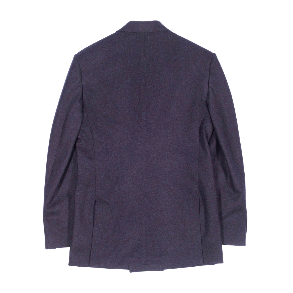 Neapolitan Hand Tailored Navy Double Breasted Flannel Sport Coat, 52
