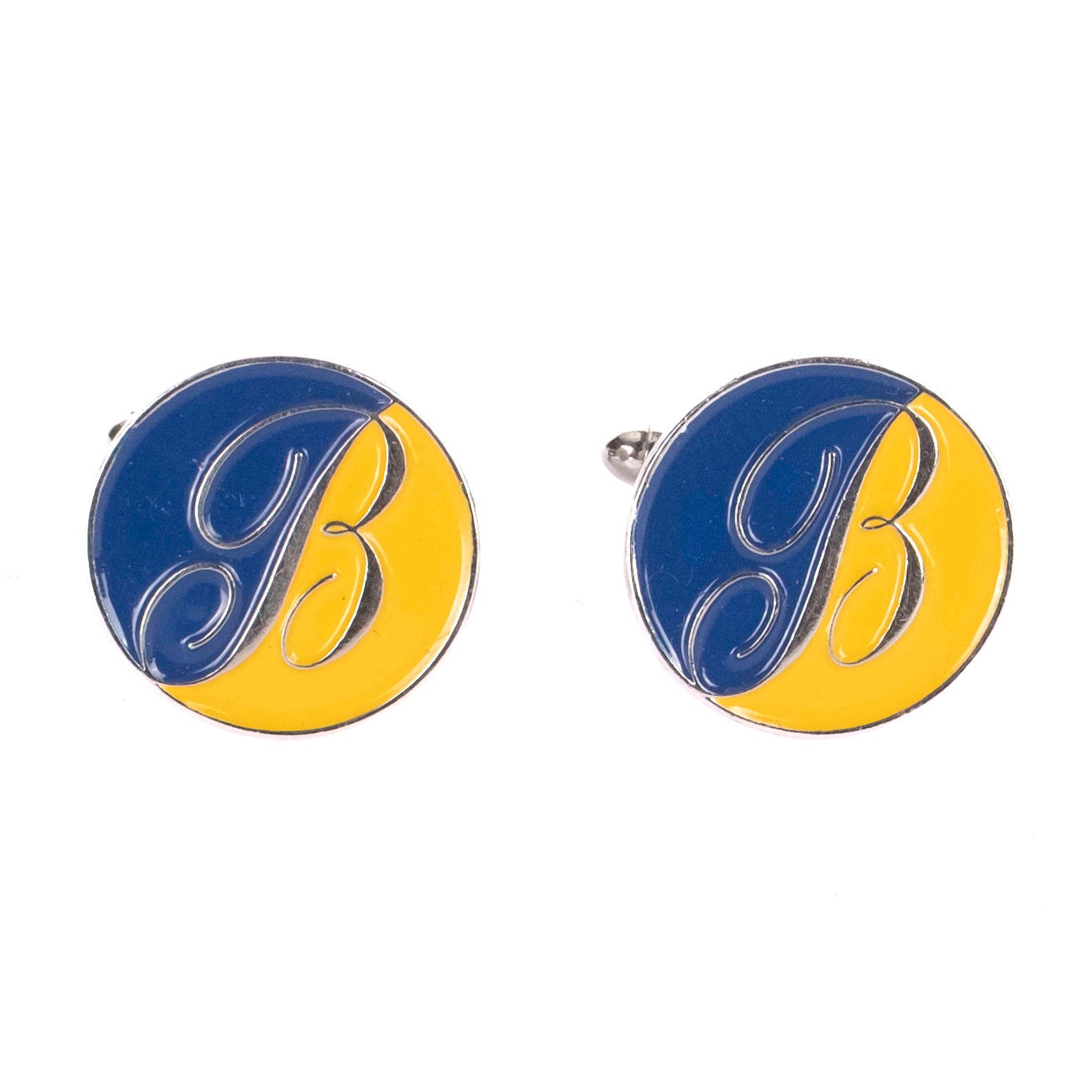 Blue & Yellow "B" Cufflinks