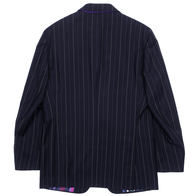Etro Navy Striped Suit Sz 54