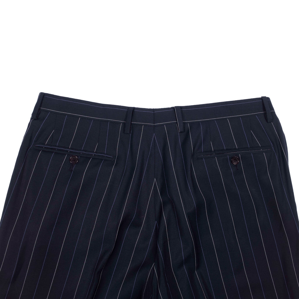 Etro Navy Striped Suit Sz 54