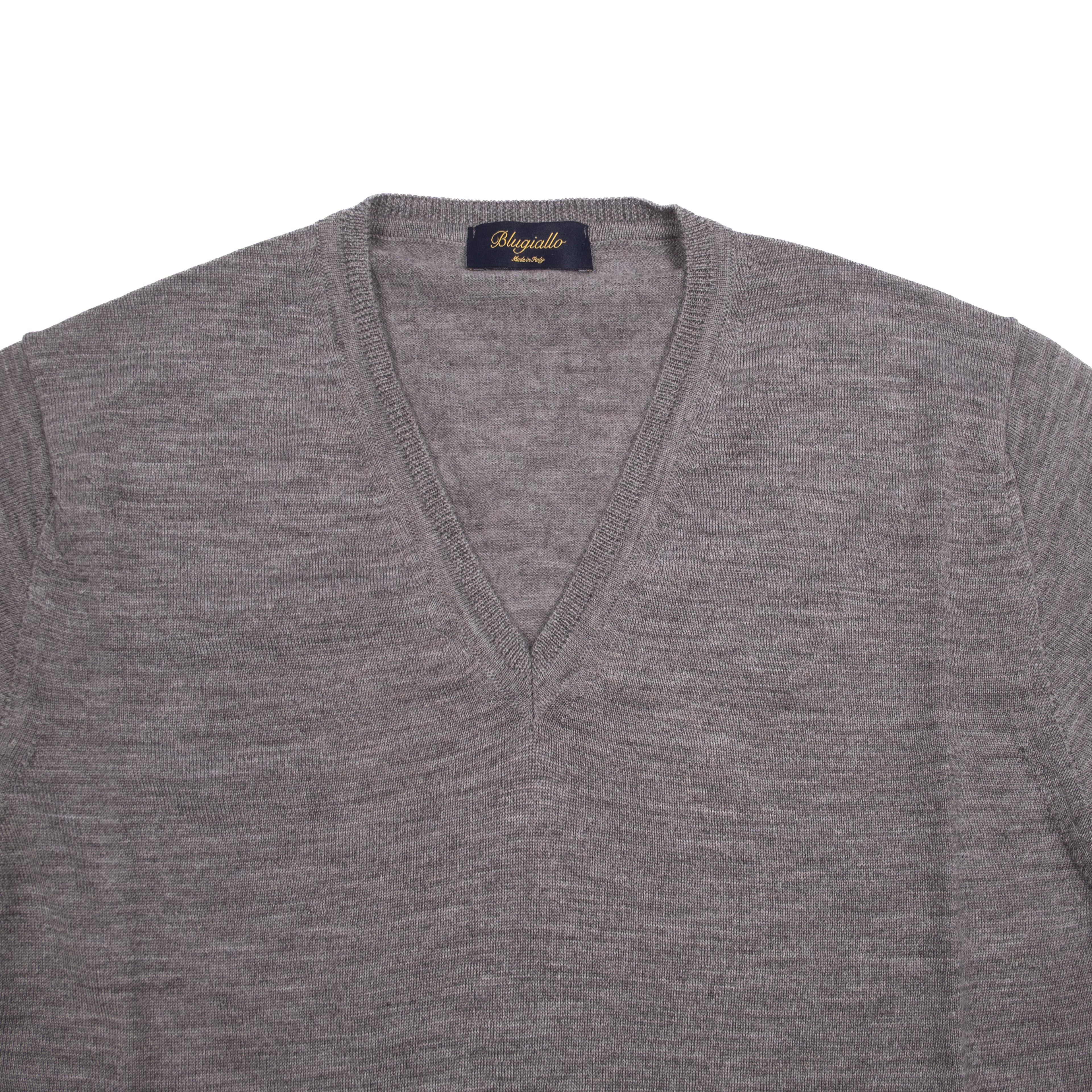 Grey Merino Wool V-Neck