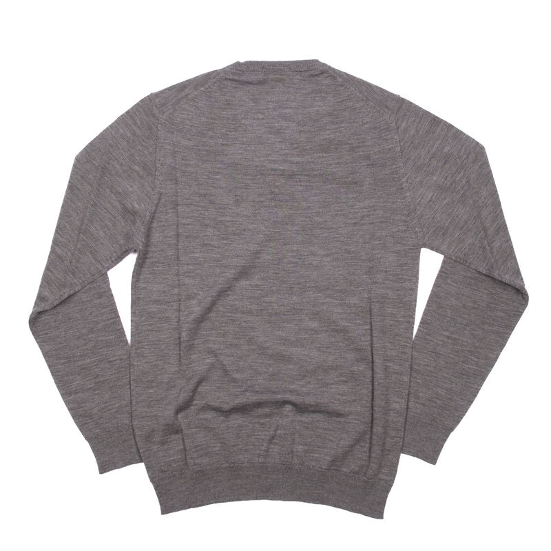 Grey Merino Wool V-Neck