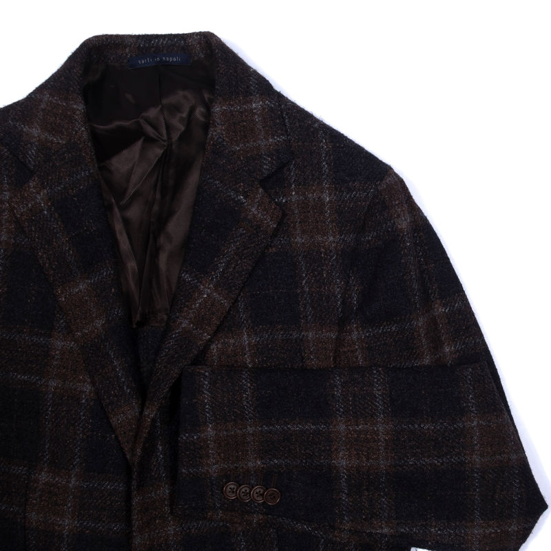 Gaiola Napoli Grey with Brown Checks Sport Coat