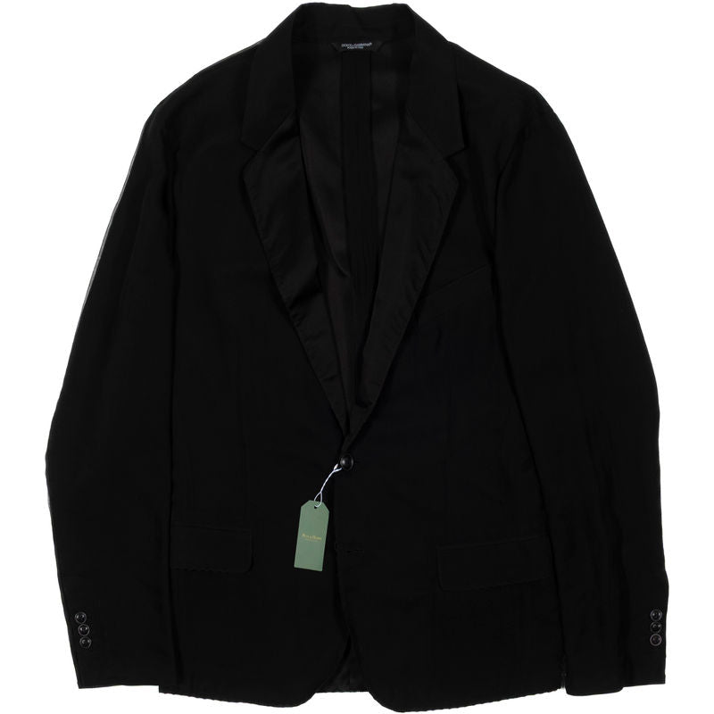 Dolce & Gabbana Black Silk Sport Coat Sz 50