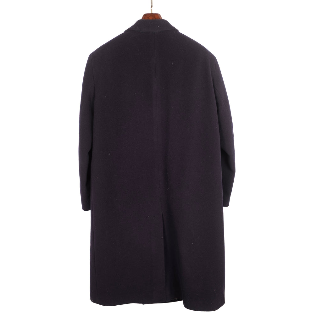 Single Breasted Navy Wool Coat