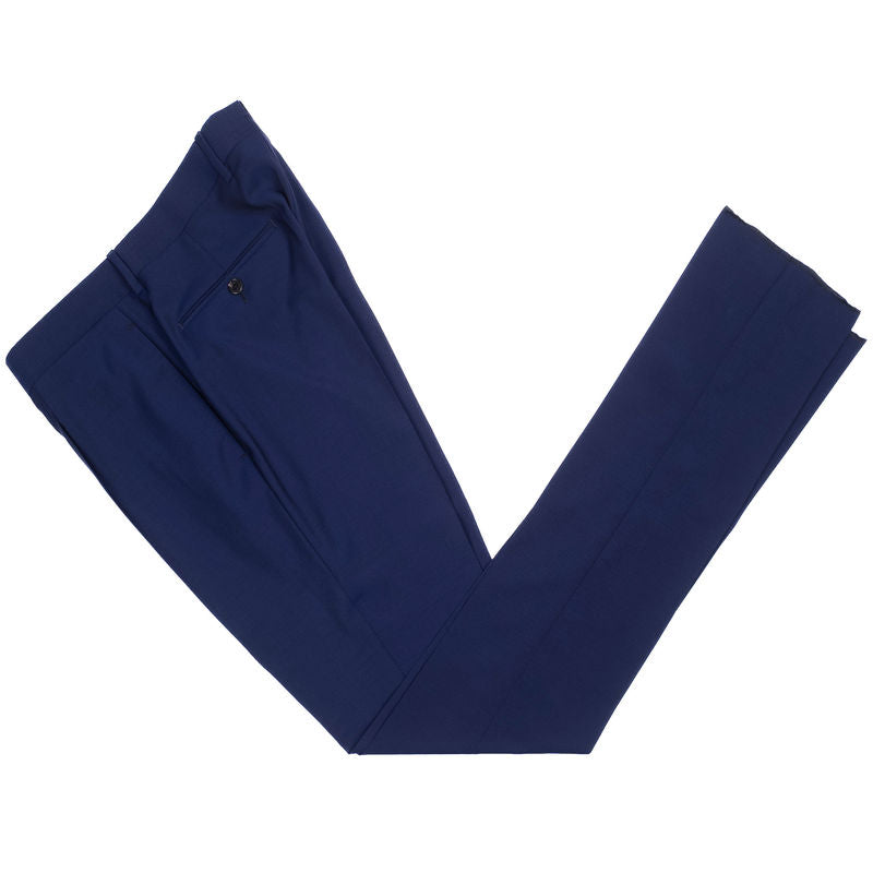 Neapolitan Hand Tailored Blue Double Breasted Holland & Sherry Wool Suit Sz 50