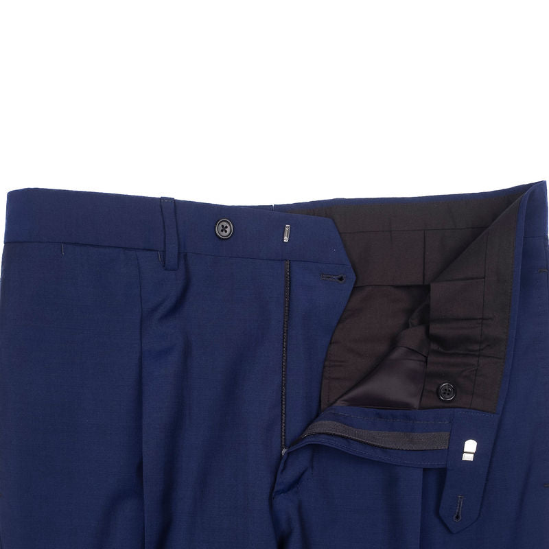 Neapolitan Hand Tailored Blue Double Breasted Holland & Sherry Wool Suit Sz 50