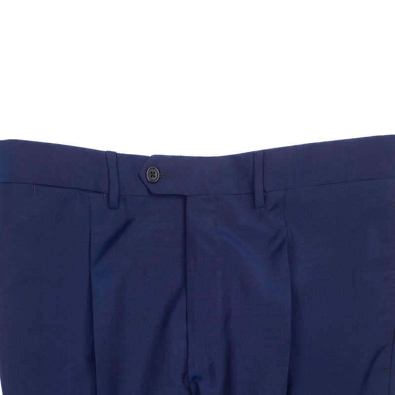 Neapolitan Hand Tailored Blue Double Breasted Holland & Sherry Wool Suit Sz 50