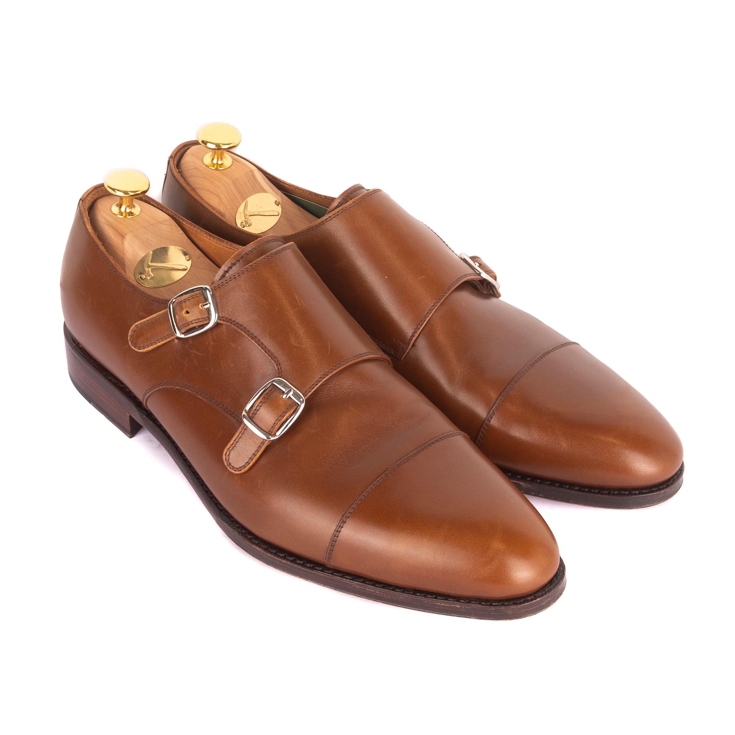 Box Calf Cognac Double Monkstraps